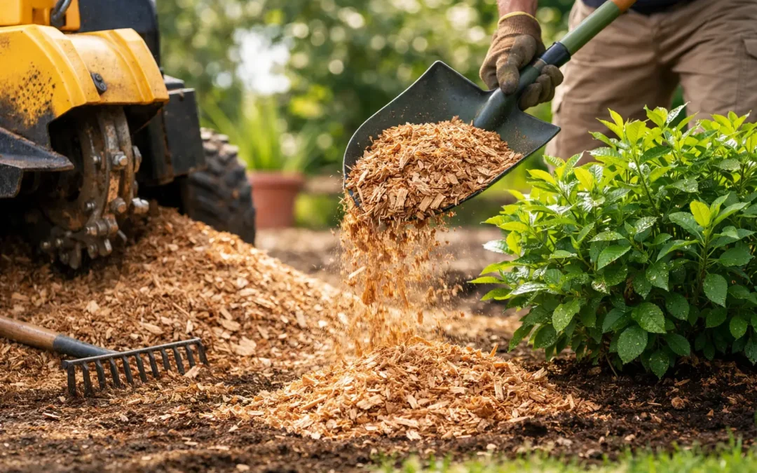 How to Use Stump Grindings as Mulch Safely